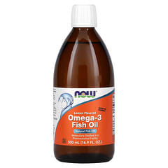 NOW Foods, Aceite de pescado con Omega-3, sabor limón, 16.9 fl oz (500 ml)
