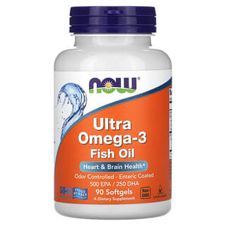 NOW Foods, Ultra Omega-3 Fish Oil, Omega-3-Fischöl, 90 Weichkapseln