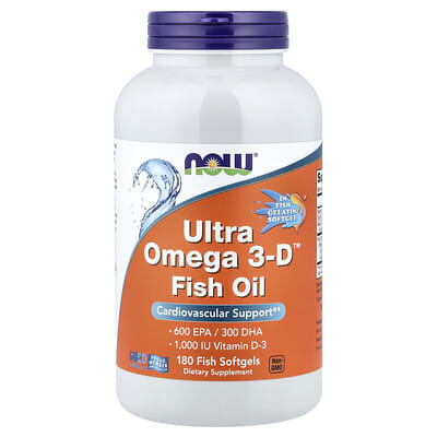 NOW Foods, Ultra Omega 3-D™ Fish Oil, 180 Fish Capsules