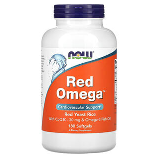 NOW Foods, Red Omega（レッドオメガ）、CoQ10配合紅麹、30mg、ソフトジェル180粒