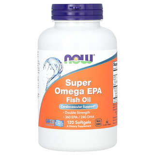 ناو فودز‏, زيت السمك Super Omega EPA ، 120 كبسولة هلامية