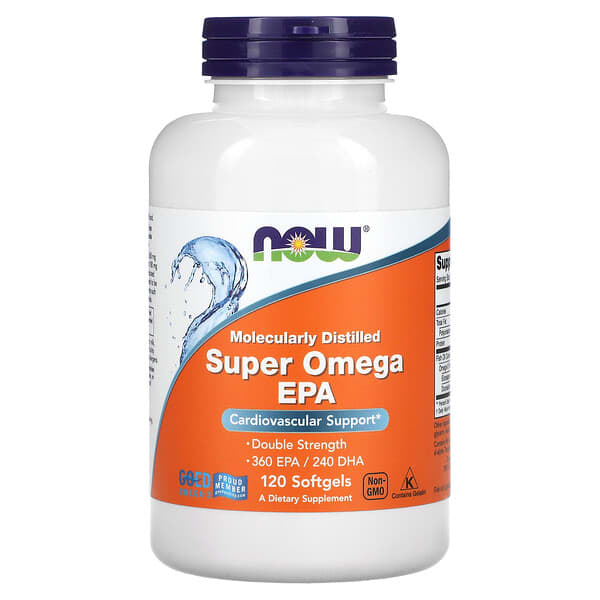 NOW Foods‏, סופר אומגה EPA, מזוקק מולקולרית, 120 כמוסות ג'ל