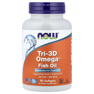 NOW Foods, Tri-3D Omega™ Fish Oil, 90 Softgels