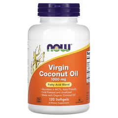 NOW Foods, Aceite de coco virgen, 1000 mg, 120 cápsulas blandas