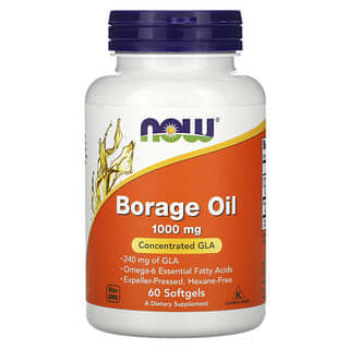 NOW Foods, Borage Oil, Concentration GLA, 1,000 mg, 60 Softgels