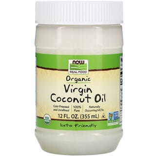 NOW Foods, Real Food, Organic Virgin Coconut Oil, 12 fl oz (355 ml)