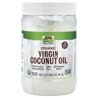 ناو فودز‏, زيت Real Food، زيت جوز الهند البكر العضوي، 20 أونصة سائلة (591 مل)