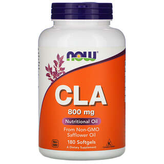 NOW Foods, CLA, 800 mg, 180 cápsulas blandas