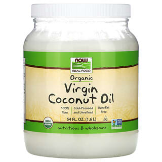 NOW Foods, Real Food, Aceite de coco virgen orgánico, 1,6 l (54 oz. Líq.)