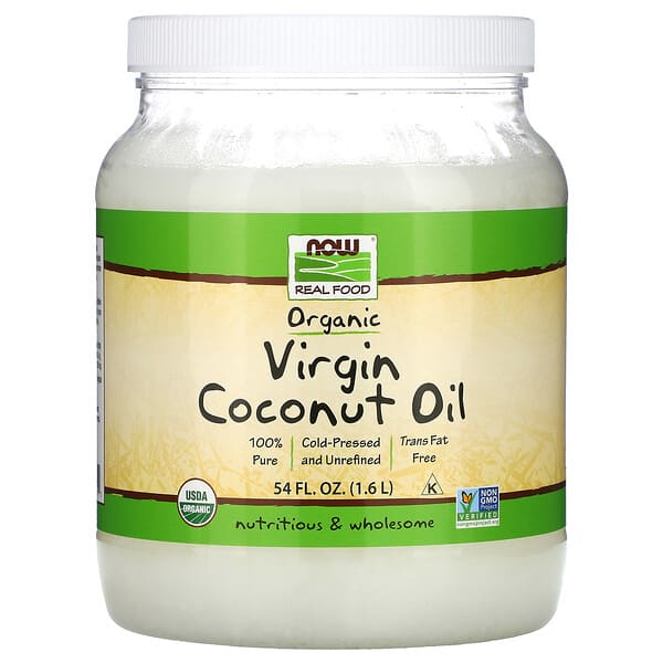 NOW Foods, Real Food, органическое натуральное кокосовое масло, 1,6 л (54 жидких унции)