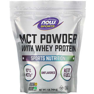 NOW Foods, 运动性 MCT 乳清蛋白质粉，原味，1 磅（454 克）