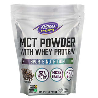 NOW Foods, 运动，MCT 乳清蛋白质粉，巧克力摩卡，1 磅（454 克）