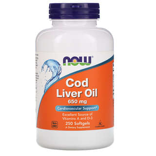 NOW Foods, Cod Liver Oil, 650 mg, 250 Softgels