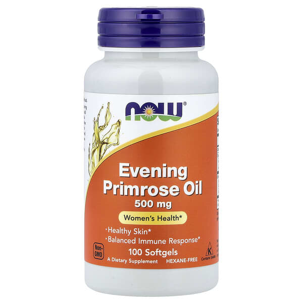 NOW Foods Evening Primrose Oil, 500 mg, 100 Softgels