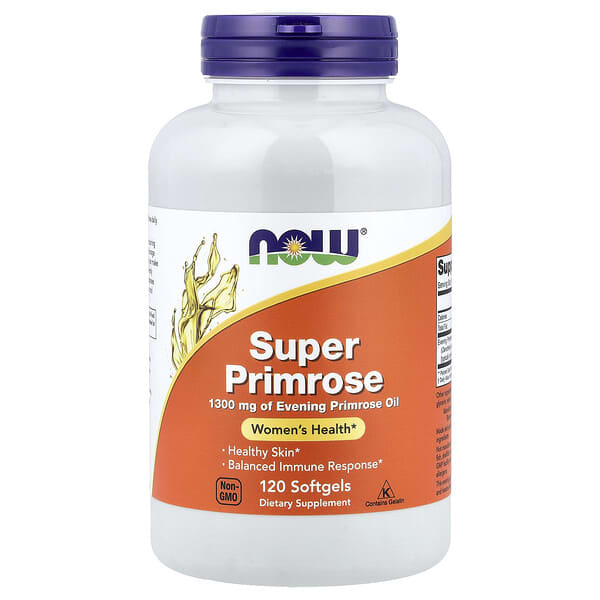 NOW Foods, Super Primrose, 1,300 mg, 120 Softgels — product photo 1