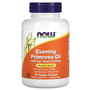 NOW Foods, Evening Primrose Oil, 1,000 mg, 90 Veggie Softgels