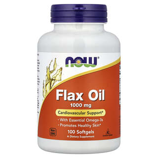 NOW Foods, Flax Oil, 1,000 mg, 100 Softgels