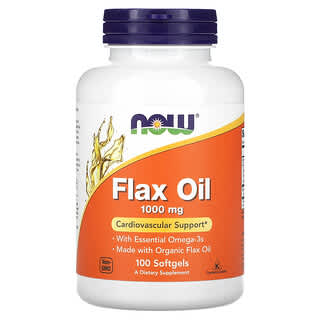 NOW Foods, Flax Oil, 1,000 mg, 100 Softgels
