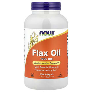 ناو فودز‏, Flax Oil مع أحماض أوميجا 3 الأساسية، 1,000 ملجم، 250 كبسولة هلامية