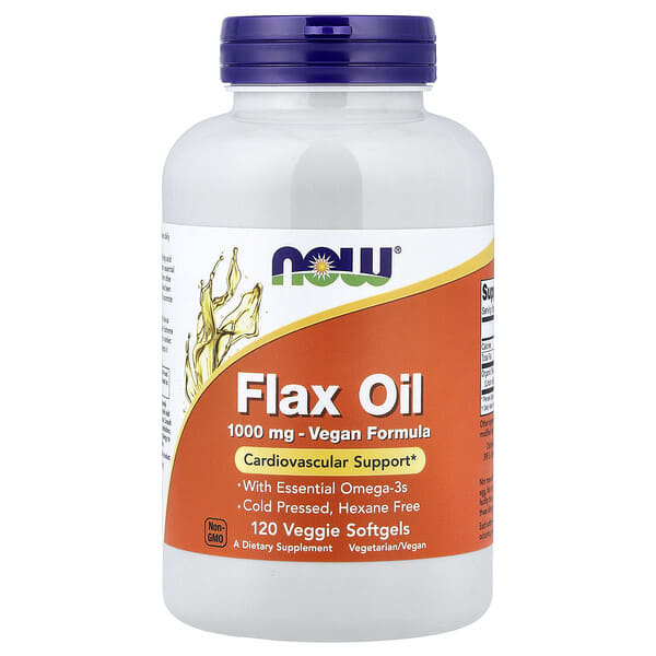 Flax Oil, 1,000 mg, 120 Veggie Softgels