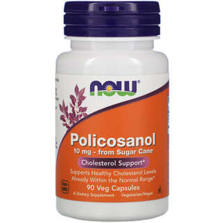 NOW Foods, Поликозанол, 10 мг, 90 растительных капсул
