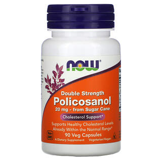 NOW Foods, Policosanol de Dosagem Dupla, 20 mg, 90 Cápsulas Vegetais