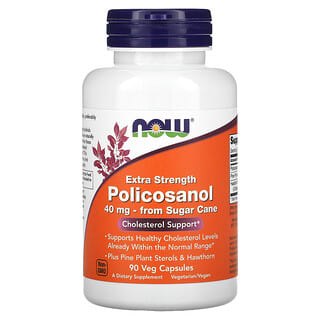 NOW Foods, Policosanol, Extrapuissant, 40 mg, 90 capsules végétariennes
