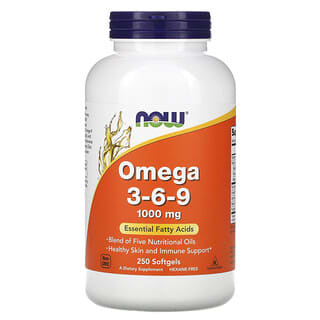 NOW Foods, Omega 3-6-9, 1000 mg, 250 cápsulas blandas