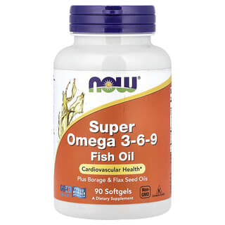NOW Foods, Super Omega 3-6-9, 1200 mg, 90 szoftgél kapszula