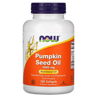 NOW Foods, Pumpkin Seed Oil, Kürbiskernöl, 1000 mg, 100 Weichkapseln