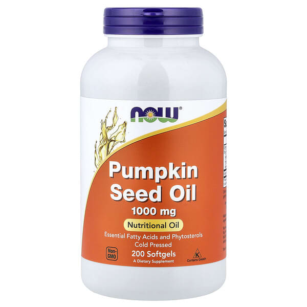 NOW Foods Pumpkin Seed Oil, 1,000 mg, 200 Softgels