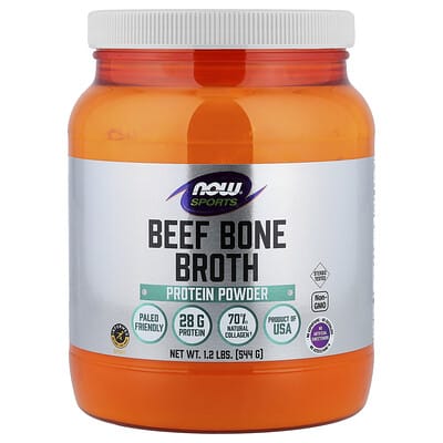 NOW Foods, Sports Series, Beef Bone Broth Protein Powder, 1.2 lb (544 g)