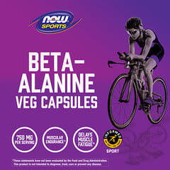 NOW Foods, Sports, Bêta-alanine, Endurance, 750 mg, 120 gélules végétariennes
