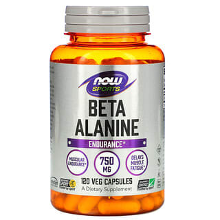 NOW Foods, Sport, Beta-Alanin, Endurance, Ausdauer, 750 mg, 120 pflanzliche Kapseln