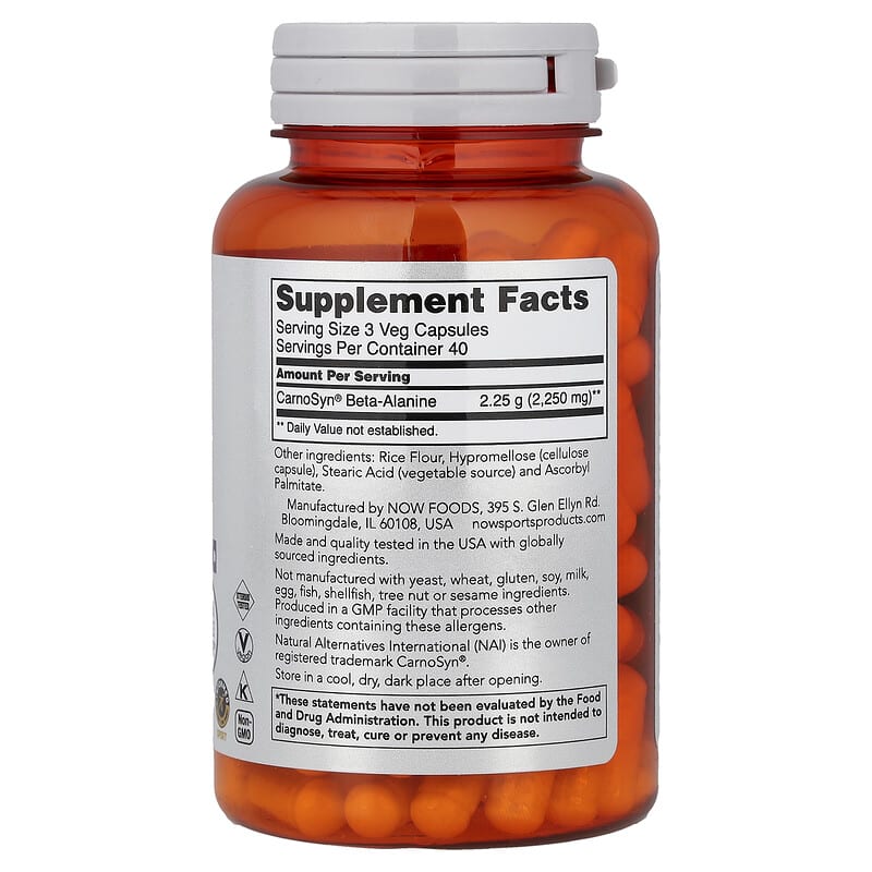 スポーツ、ベータアラニン、持久力、ベジカプセル120粒（1粒あたり750mg）