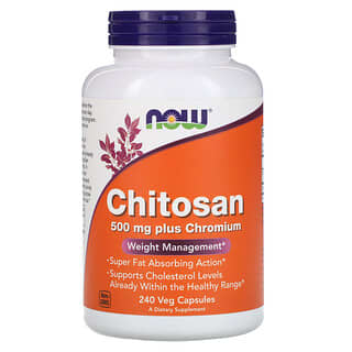 NOW Foods, Chitosane, 500 mg, 240 gélules végétales