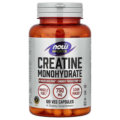 NOW Foods, Sports Series, Creatine Monohydrate, 120 Vegetarian Capsules (0.75 g per capsule)