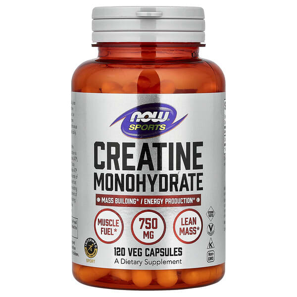 NOW Foods, 스포츠, 크레아틴 일수화물, 베지 캡슐 120정(캡슐 1정당 0.75g)