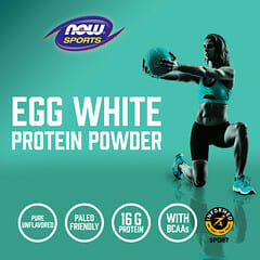 NOW Foods, Sports, Egg White Protein, Protein Powder, Unflavored, 1.2 lbs (544 g)