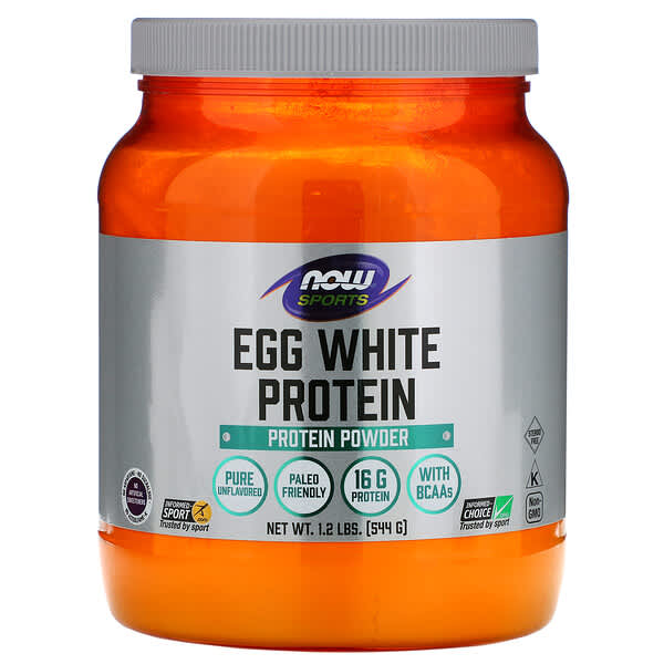 NOW Foods, Sports, Egg White Protein, Protein Powder, Unflavored, 1.2