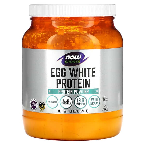 NOW Foods, Sports, Proteína de clara de huevo, Proteína en polvo, 544 g (1,2 lb)