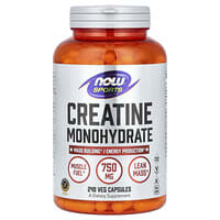 NOW Foods, Sports, Creatine Monohydrate, Kreatinmonohydrat für Sportler, 4.500 mg, 240 pflanzliche Kapseln (750 mg pro Kapsel)