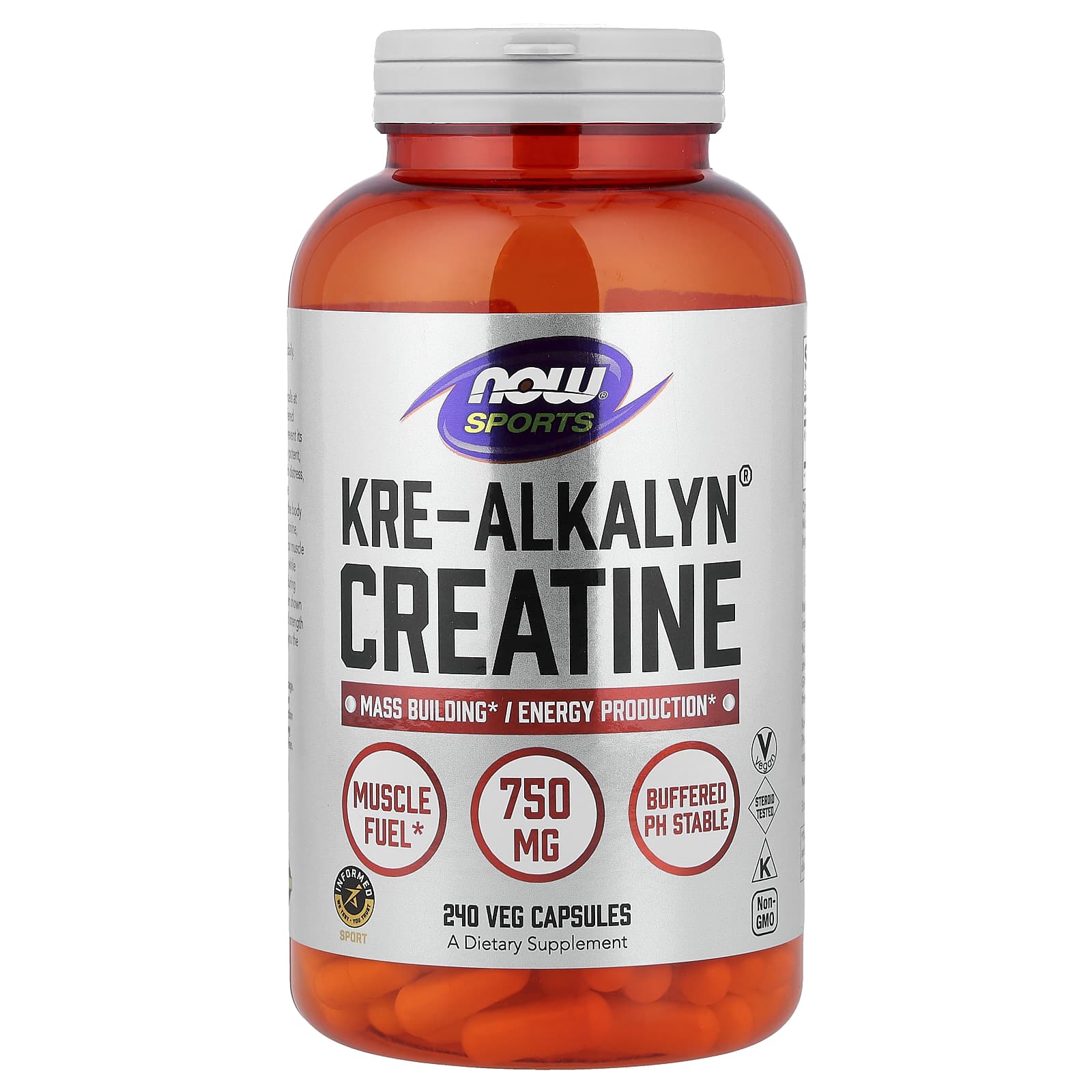 Sports, Kre-Alkalyn® Creatine, 240 Veg Capsules (0.75 g per Capsule)
