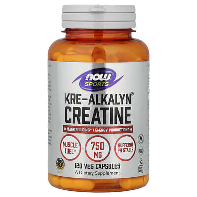 NOW Foods, Sports, Kre-Alkalyn® Creatine, 120 Vegetarian Capsules (750 mg per capsule)