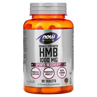 NOW Foods, HMB, Força Dupla, 1.000 mg, 90 Comprimidos