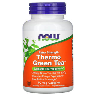 NOW Foods, Зеленый термо чай, 90 вегетарианских капсул