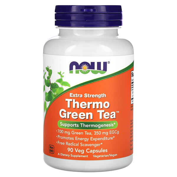 NOW Foods, Thermo Green Tea，特強型，90 粒素食膠囊