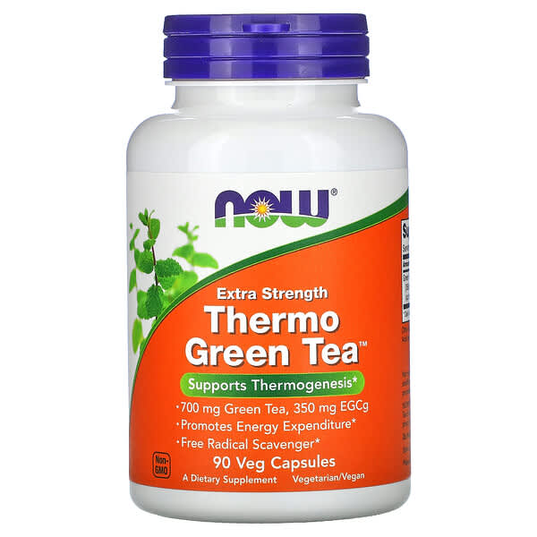 Now Foods, Thermo Green Tea（サーモグリーンティー）、高濃度タイプ、ベジカプセル90粒