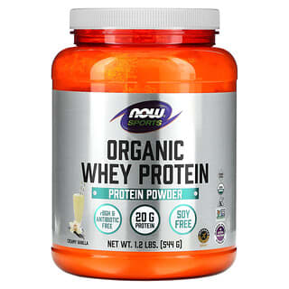 NOW Foods, Sport, Organic Whey Protein Powder, Creamy Vanilla, 1.2 lbs (544 g)