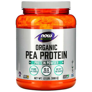 NOW Foods, Esportes, Proteína de Ervilha Orgânica, Sem Sabor Natural, 680 g (1,5 lb)